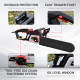 DURHAND 1600W Electric Chainsaw with Double Brake, Tool-Free Chain Tensioning and 40cm Guide Bar and Chain, Power Saw to Cut Woo