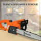 DURHAND Aluminium Electric Chainsaw with Double Brake Protection and Blade Cover, 2000 W, 40 cm, for Wood, Trees and Branches, O