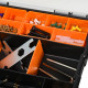 DURHAND Set Of 4 Plastic DIY Tool Storage Boxes w/ Inside Dividers Locking Lids Home Garage Organisation Stacking Arts Crafts Bo