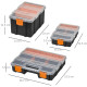 DURHAND Set Of 4 Plastic DIY Tool Storage Boxes w/ Inside Dividers Locking Lids Home Garage Organisation Stacking Arts Crafts Bo