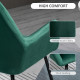 Modern Arm Chair Upholstered Accent Chair with Metal Base for Living Room Green
