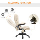 Executive Office Chair with Massage and Heat, High Back PU Leather Massage Office Chair with Adjustable Height, Beige