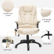 Executive Office Chair with Massage and Heat, High Back PU Leather Massage Office Chair with Adjustable Height, Beige