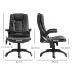 Executive Office Chair with Massage and Heat, High Back PU Leather Massage Office Chair with Adjustable Height, Brown