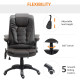 Executive Office Chair with Massage and Heat, High Back PU Leather Massage Office Chair with Adjustable Height, Brown