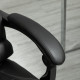 Executive Office Chair, PU Leather Home Office Chair with Swivel Wheels, Reclining Backrest, Retractable Footrest, Black