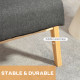 Fabric Accent Chair for Living Room, Arm Chair with Rubber Wood Frame and Padded Cushion, Dark Grey