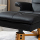 Recliner Armchair, Swivel Reclining Chair With Ottoman, Swivel Faux Leather Chair with Wooden Base and Storage Footstool for Liv