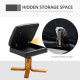 Recliner Armchair, Swivel Reclining Chair With Ottoman, Swivel Faux Leather Chair with Wooden Base and Storage Footstool for Liv