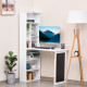 Wall Mounted Computer Desk, Folding Study Table with Black Board and Bookshelf, Multifunctional Floating Writing Desk for Home O