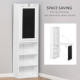 Wall Mounted Computer Desk, Folding Study Table with Black Board and Bookshelf, Multifunctional Floating Writing Desk for Home O
