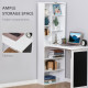 Wall Mounted Computer Desk, Folding Study Table with Black Board and Bookshelf, Multifunctional Floating Writing Desk for Home O
