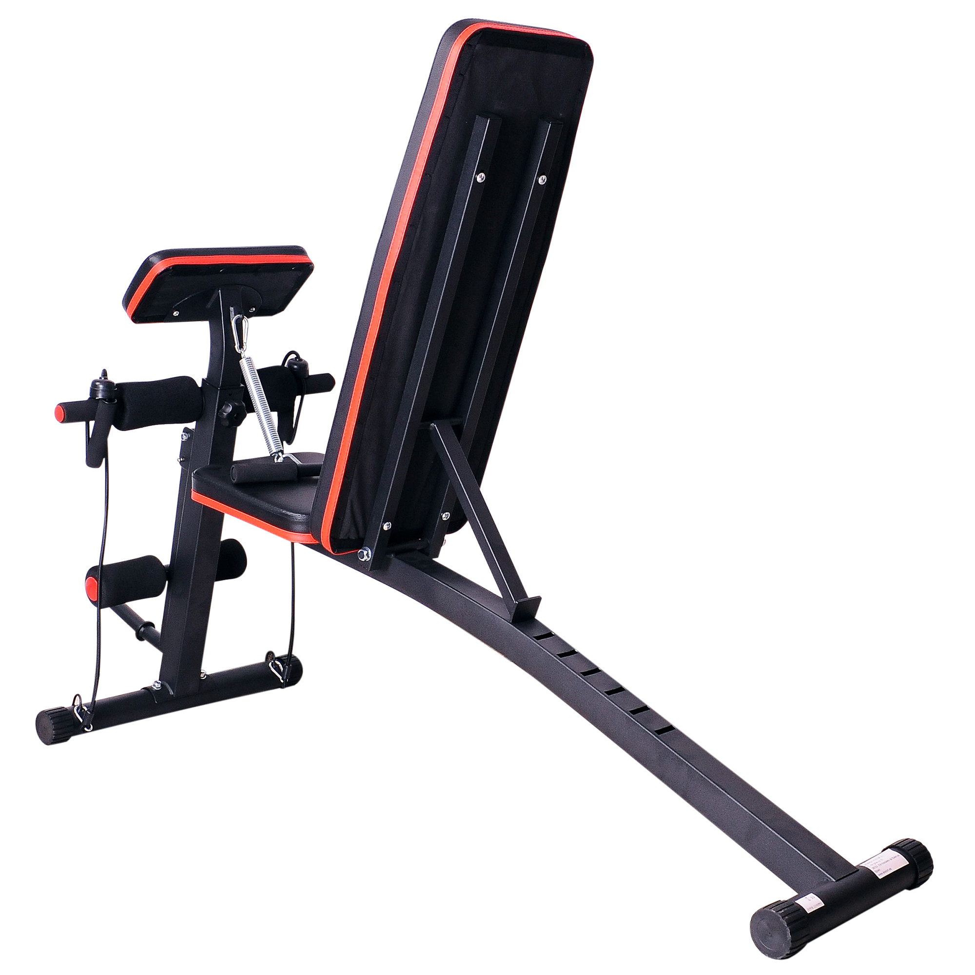 Foldable Weight Bench, Adjustable Strength Training Sit Up Ab Bench, Incline/Decline, Red