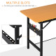 100 cm Foldable Garage Work Bench, Craft Table MDF Workstation, Heavy-duty Steel Frame with Ruler, Protractor