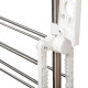Four-Shelf Collapsing Clothes Horse, With Side Arms and Wheels - White