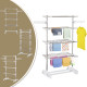 Four-Shelf Collapsing Clothes Horse, With Side Arms and Wheels - White