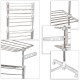 Four-Shelf Collapsing Clothes Horse, With Side Arms and Wheels - White