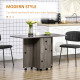 Multi-Storage Six-Person Drop Leaf Dining Table - Grey