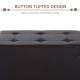 Folding Faux Leather Storage Cube Ottoman Bench Seat PU Rectangular Footrest Stool Box (Brown)