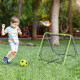 Football Training Net, Soccer Kickback Target Goal Both Side Rebounder Net, Adjustable Angle Goal Training Set for Kids and Chil