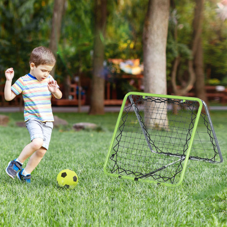 Football Training Net, Soccer Kickback Target Goal Both Side Rebounder Net, Adjustable Angle Goal Training Set for Kids and Chil