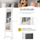 Free Standing LED Mirrored Jewelry Cabinet Armoire Floor Organiser W/ 3 Angle Adjustable For Rings Earrings Bracelets Cosmetics 