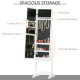 Free Standing LED Mirrored Jewelry Cabinet Armoire Floor Organiser W/ 3 Angle Adjustable For Rings Earrings Bracelets Cosmetics 