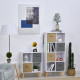 Freestanding 4 Cube Unit Cabinet Unit w/ 3 Fabric Drawers Handles Home Office Storage Shelves