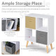 Freestanding 4 Cube Unit Cabinet Unit w/ 3 Fabric Drawers Handles Home Office Storage Shelves