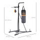 Freestanding Boxing Punch Bag &amp; Speed Ball Station Hanging Frame Training Exercise Platform Home Gym Heavy Duty, Grey