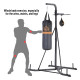 Freestanding Boxing Punch Bag &amp; Speed Ball Station Hanging Frame Training Exercise Platform Home Gym Heavy Duty, Grey