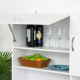 Freestanding Kitchen Cupboard, Storage Cabinet with Doors and Shelves, Drawers, Open Compartments for Microwave,White