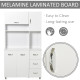 Freestanding Kitchen Cupboard, Storage Cabinet with Doors and Shelves, Drawers, Open Compartments for Microwave,White