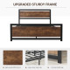 Double Size Metal Bed Frame with Headboard &amp; Footboard, Strong Slat Support Full Bed Frame w/ Underbed Storage Space, Bedroom Fu