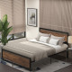 King Size Metal Bed Frame with Headboard &amp; Footboard, Strong Slat Support Full Bed Frame w/ Underbed Storage Space, Bedroom Furn