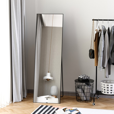 Full Length Dressing Mirror, Floor Standing or Wall Hanging, Aluminium Alloy Framed Full Body Mirror for Bedroom, Living Room, 5