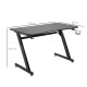 Gaming Desk 120 x 65 cm Steel Frame with Cup Holder, Headphone Hook, Adjustable Feet and Cable Organiser, Home Office Computer T
