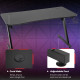 Gaming Desk 120 x 65 cm Steel Frame with Cup Holder, Headphone Hook, Adjustable Feet and Cable Organiser, Home Office Computer T