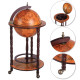 Globe Shaped Retro Style Mini Bar Drink Cabinet Movable Wine Alcohol Beverage Storage Trolley Glass Bottle Holder with Wheels 36