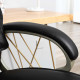 Home Office Chair High Back Computer Desk Chair with Faux Leather Adjustable Height Rocking Function Black