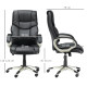 Home Office Chair High Back Computer Desk Chair with Faux Leather Adjustable Height Rocking Function Black