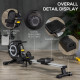 Indoor Body Health &amp; Fitness Adjustable Magnetic Rowing Machine Rower with LCD Digital Monitor &amp; Wheels for Home, Office, Gym