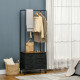 Industrial Hanging Clothes Rail, Clothes Rack with 6 Fabric Drawers, Open Wardrobe Organiser for Hallway, Bedroom and Closet, Ru