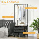 Industrial Hanging Clothes Rail, Clothes Rack with 6 Fabric Drawers, Open Wardrobe Organiser for Hallway, Bedroom and Closet, Ru