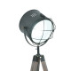 Industrial Style Adjustable Tripod Floor Lamp for Living Room Bedroom, Vintage Spotlight Reading Lamp with Wood Legs, 115-155cm,
