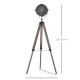 Industrial Style Adjustable Tripod Floor Lamp for Living Room Bedroom, Vintage Spotlight Reading Lamp with Wood Legs, 115-155cm,