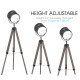 Industrial Style Adjustable Tripod Floor Lamp for Living Room Bedroom, Vintage Spotlight Reading Lamp with Wood Legs, 115-155cm,