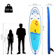 Inflatable Stand Up Paddle Board, 10&#039; x 30&quot; x 4&quot;, Non-Slip SUP, with ISUP Accessories, Hand Pump, 1 Fin, Adj Paddle, Backpack fo