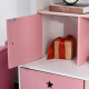 Kids Bookshelf Chest w/ Drawer with Wheels Baby Toy Wood Organizer Display Stand Storage Cabinet 80x34x130cm Pink