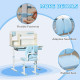 Kids Desk and Chair Set, with Storage Shelves, Washable Cover, for Ages 3-12 Years - Blue